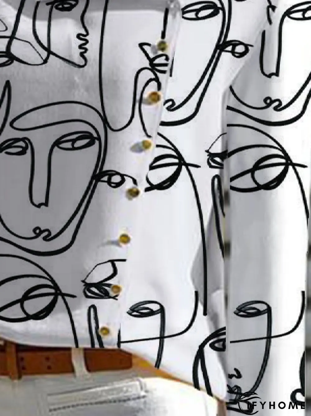 Casual Abstract Asymmetrical Loose Long Sleeve Blouse | IFYHOME