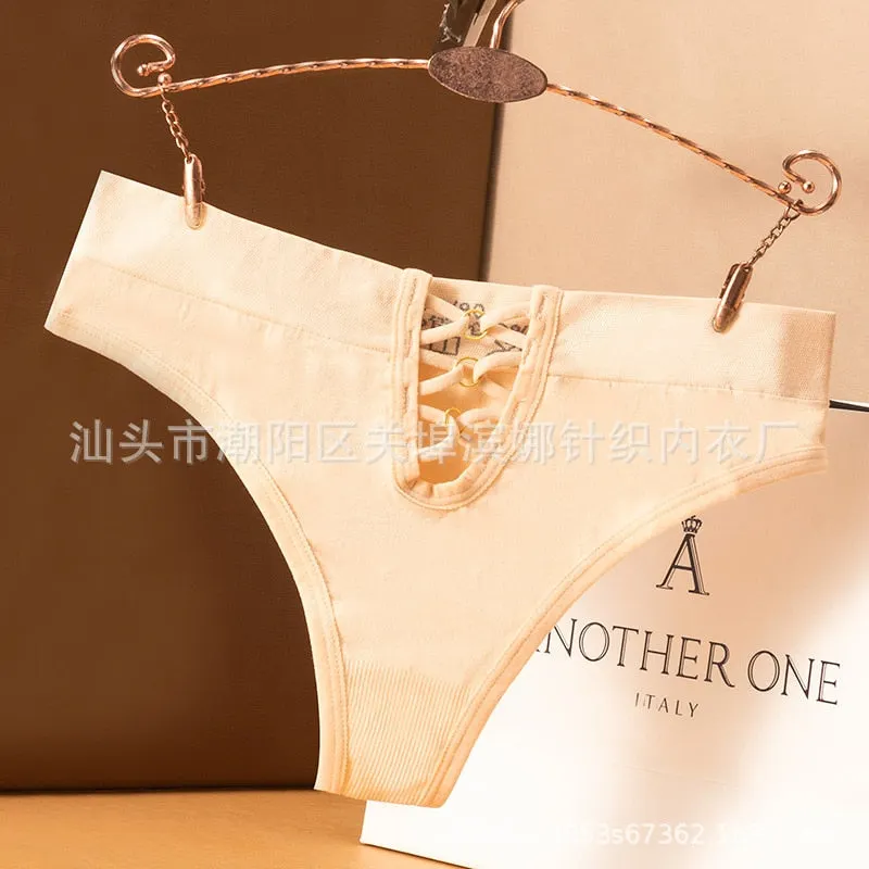 New Women's Thong Pants Sexy Solid Panties Fashion Hollow Out Comfort G-String Low Waist Seamless Underpants Female Lingerie