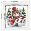 5D DIY Partial Special Shaped Drill Diamond Painting Xmas Snowman With Frame Kit19.2x19.2cm