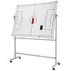 [US Local Warehouse] Mobile Double-Sided Soccer Coaching Board Height Adjustable Whiteboard with Wheels Dry Erase Board with Magnets Pen & Eraser for Coaches (Football)