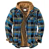 Men's Classic Flannel Retro Plaid Shirt Hooded Jacket Coat