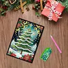 (US Local)Christmas Tree A5 Size Diamond Painting Notebook Set with 4Pcs Bookmark Gift