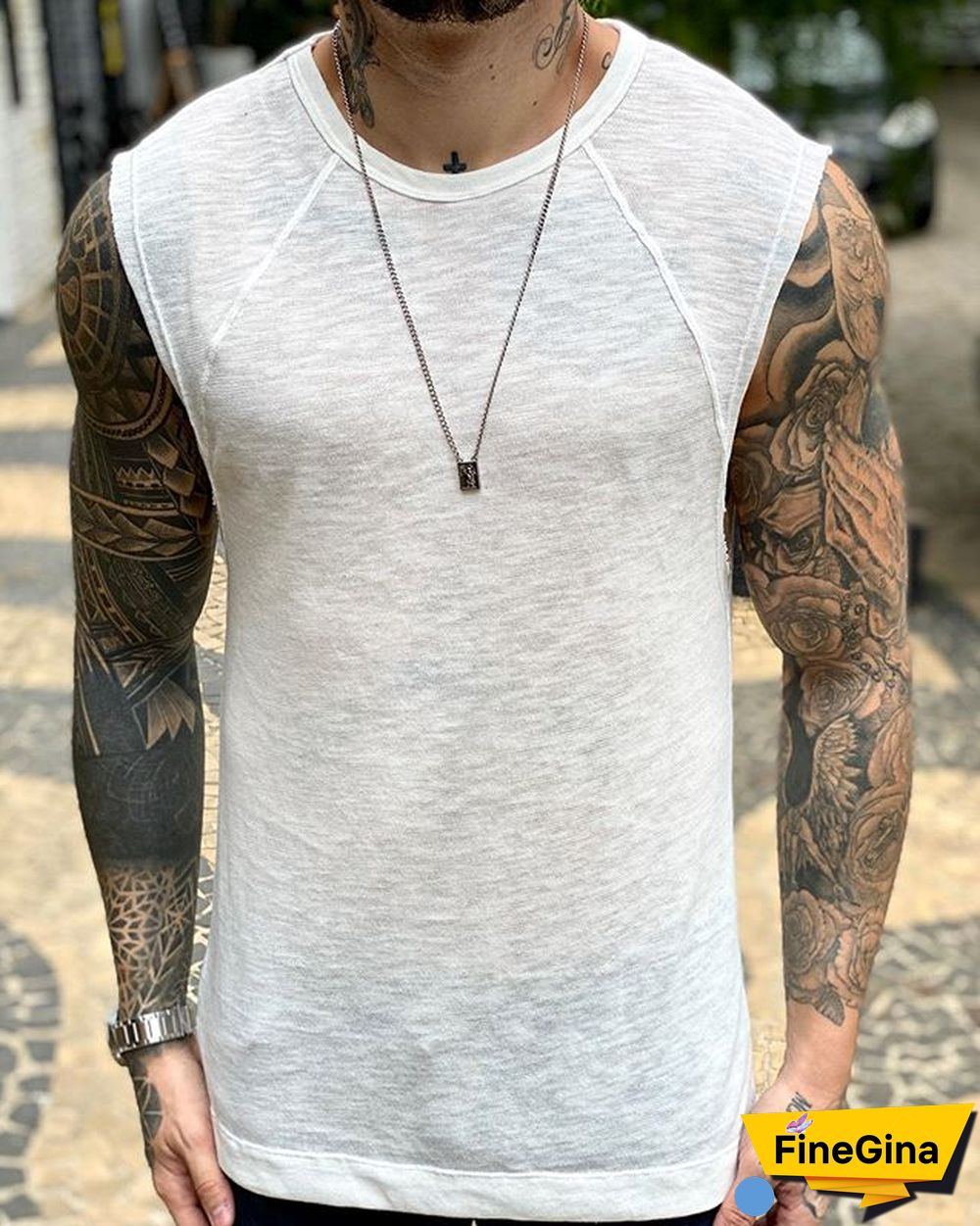 Solid Color Round Neck Vest