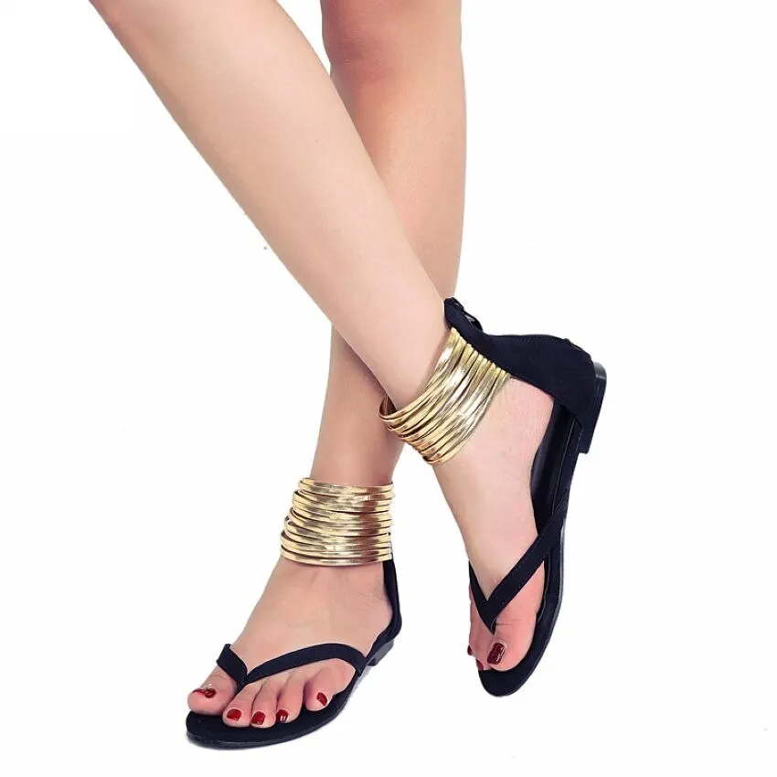 Women Summer Casual Flat Sandals Gladiator Flip Flops Ankle Strap Women Sandals 2019 New Summer Women Shoes
