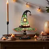 Stained Glass Witch Hat Lamp LED Creative Table Lamp Night Light for Home Decor