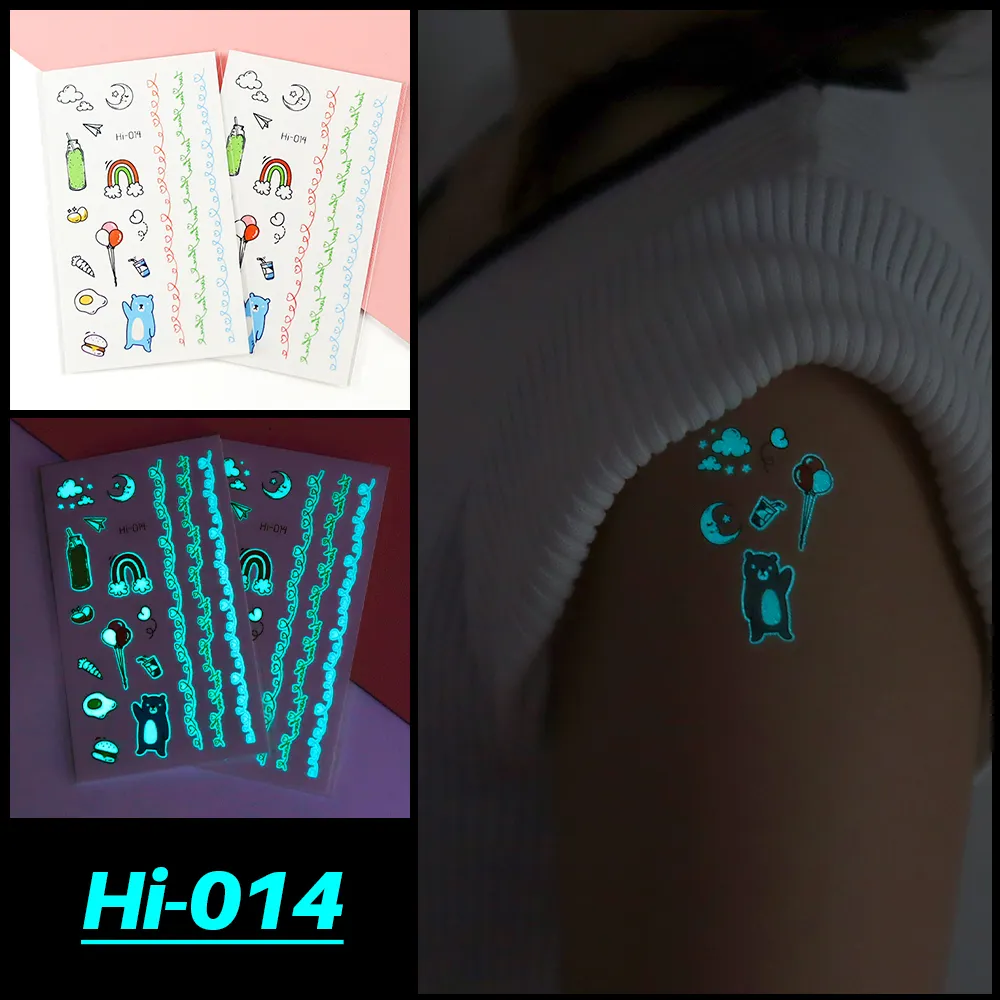 Sdrawing Luminous Tattoo Hand Finger Starry Star Universe for Kids Fake Tattoo Glowing In Dark Waterproof Temporary Tattoo Stickers