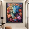 >SALE<Full Embroidery Eco-cotton Thread 11CT Print Flower Dragon Cross Stitch 50x60cm
