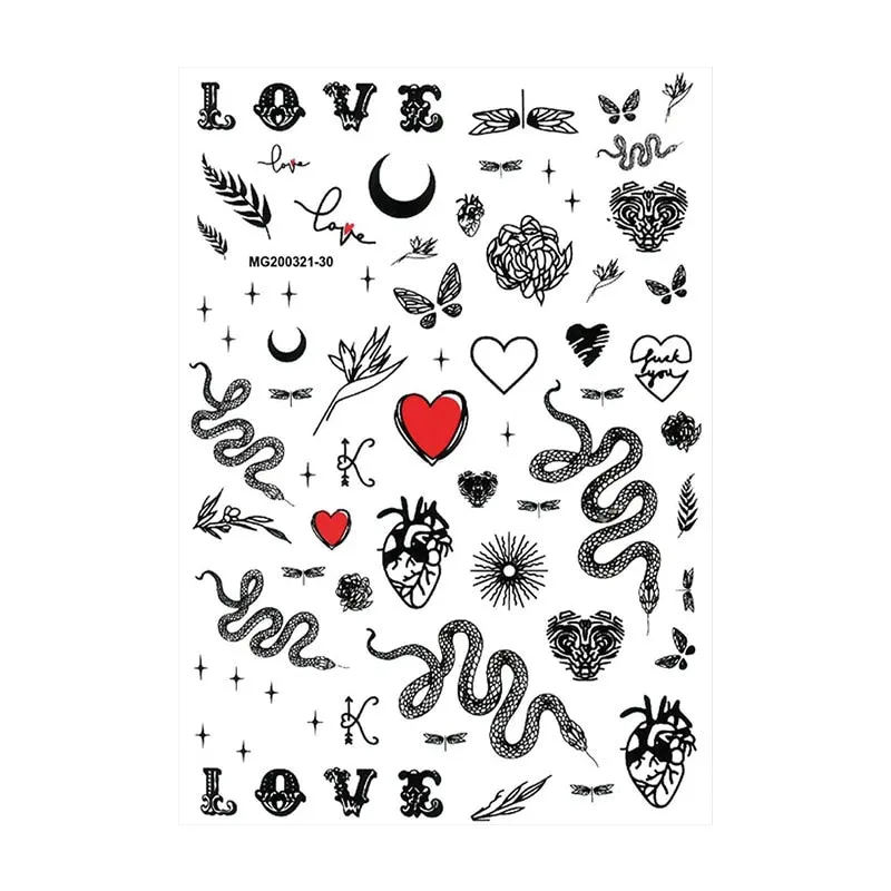 2021 Hot 3D Nail Art Stickers Butterfly Pattern Transfer Sticker Decals Self Adhensive Slider Decoration Nail DIY Design