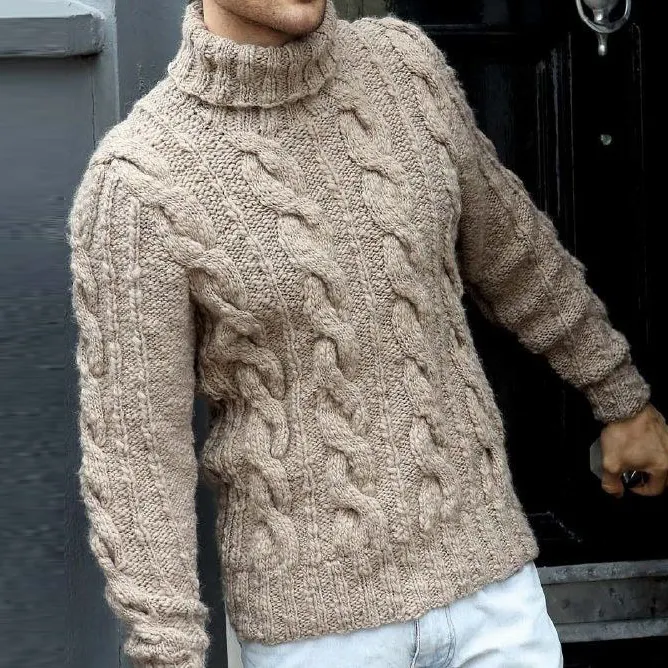 Men's Fairman Island Jacquard Chunky Knit Turtleneck Sweater