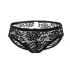 Men's Lace Underwear Briefs Bulge Pouch Transparent Panties Low Rise Ultra Thin Underpants