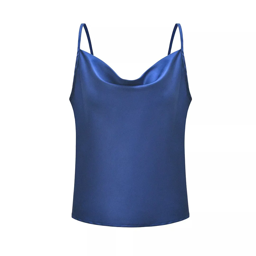 Churchf Churchf Summer Women's Solid Color Sling Small Vest Bottom Silk Chiffon Top
