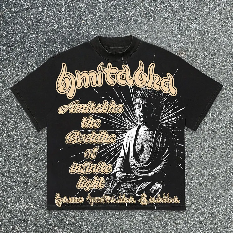 Hellstar Amitabha Buddha's Religious Beliefs Make Vintage Graphics Cotton T-Shirt