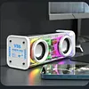 Transparent Bluetooth Speaker RGB Light Wireless Bluetooth Speaker Dual Subwoofer Desktop Speaker TWS High Volume Mecha Cannon