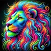 Diamond Painting -DIY Round Drill Colorful Lion(40*40CM)