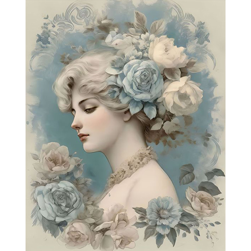 Vintage Rose Woman-Paint by Numbers-30*40cm/40*50cm