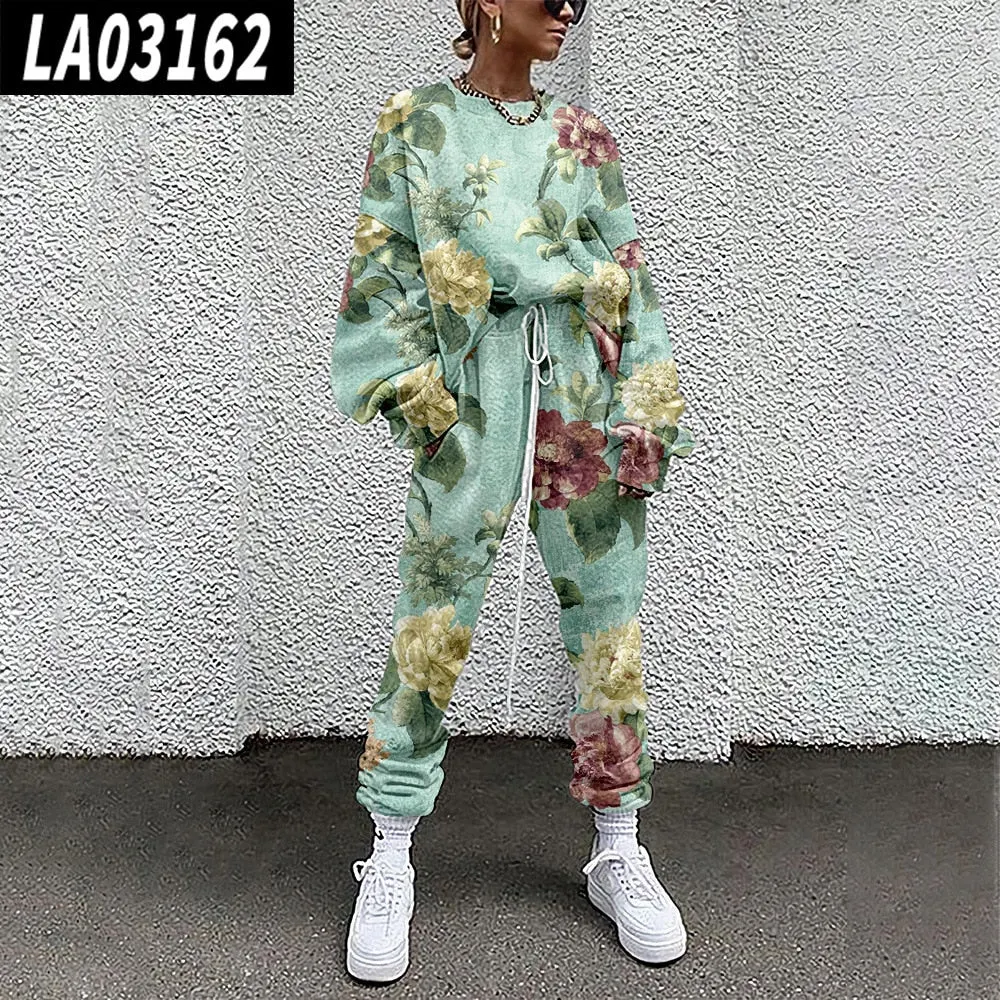 2021 New Women's Digital Printed Grass Pattern Suit Autumn and Winter Clothing
