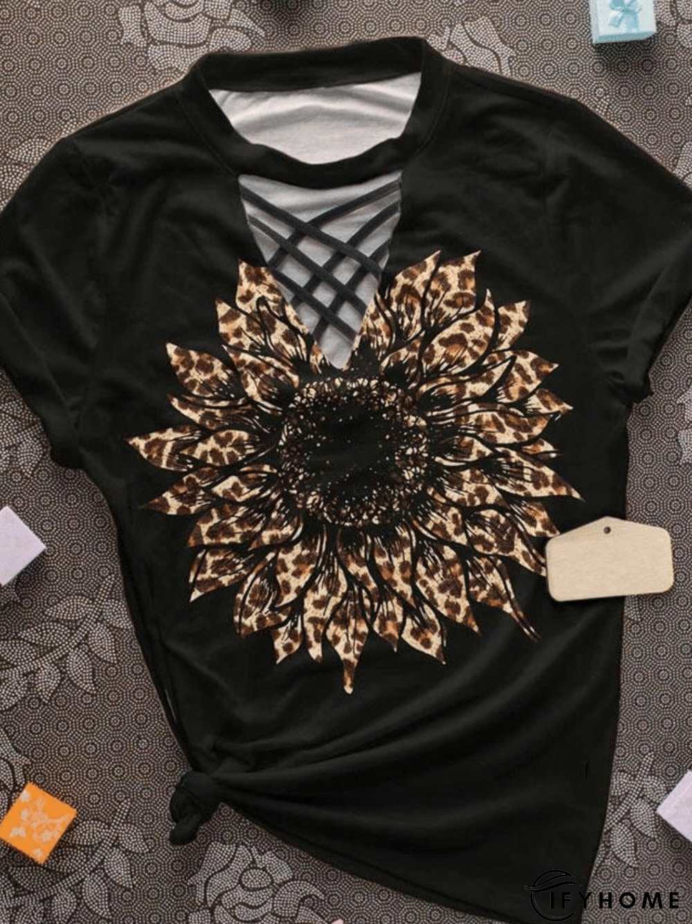 Printed Leopard Casual Short Sleeve T-shirt | IFYHOME