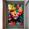 Woman Covering Face With Flowers - 11CT Stamped Cross Stitch 40*60cm/15.75*23.62in