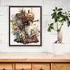 >SALE<Full Embroidery Cotton Thread 11CT Print Floral Coffee Maker Cross Stitch50x60cm