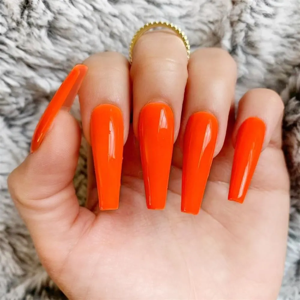 Nail Art Fake Nails Stiletto Tips Clear Press on Long False with Glue Coffin Stick Display Full Cover Artificial Designs Matte