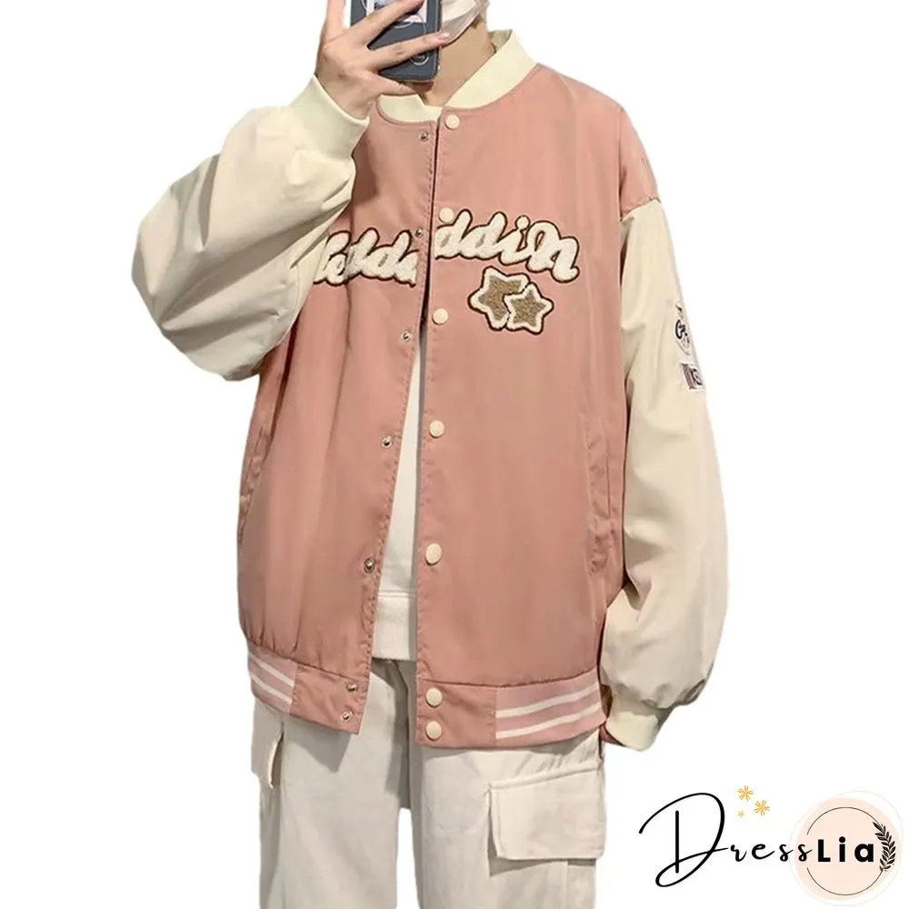 Baseball Bomber Jacket Female Men Zip Up Jacket Women Clothing Harajuku Plus Size Streetwear Outerwear Japanese
