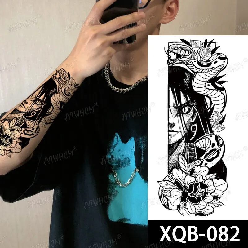 Sdrawing Hot Water Transfer Fake Tattoo Waterproof Temporary Tattoo Sticker For Men Women Wolf Arm Neck Tattoo Flash Tattoo Sleeve