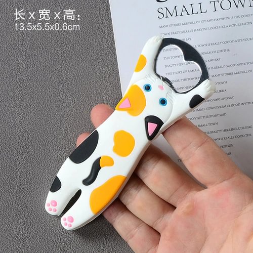 Athvotar Cute Animal Paw Wine Bottle Opener Beer Bottle Opener Cat Magnet Refrigerator Sticker Dog Fridge Magnet Beer Opener