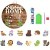 >SALE<12pcs 2D Flat DIY Diamond Art Pendant Cartoon Animal Home Garden Door Wall Decor
