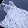 Plastic 28 Slots Clear Nail Tools Jewelry Storage Box Case Organizer Beads DIY Diamond Art Accessories