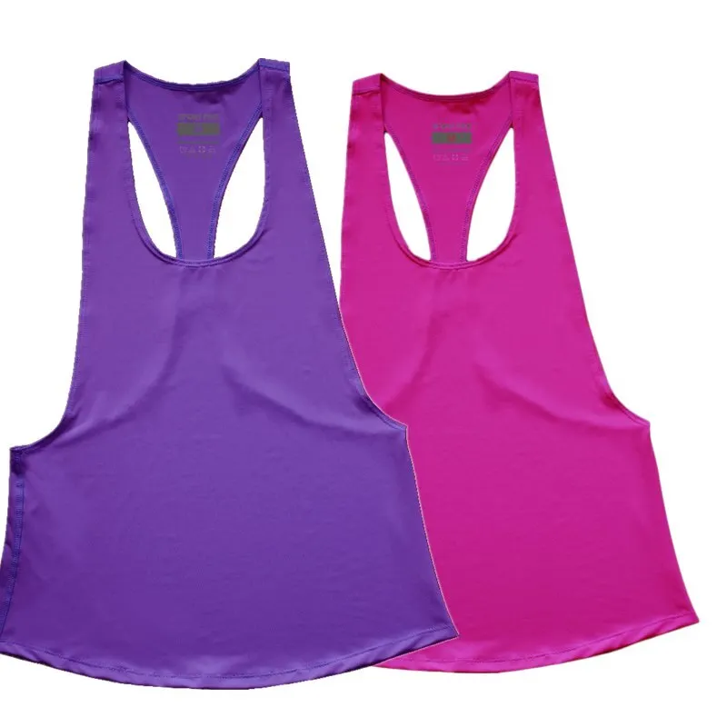Racerback Fitness Yoga Vest Loose Sleeveless Sport T Shirt Women Backless Yoga Tank Top Quick Dry Athletic Running Shirts