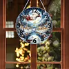 (US Local) DIY Xmas Diamond Painting Ornament with Clock Function Creative Craft