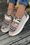 Women's Vintage Aztec Patchwork Lace-up Decor Flat Shoes