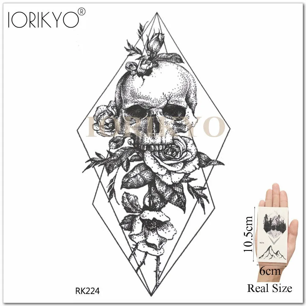 Old School Sexy Water Transfer Tattoo Stickers Women Body Art Drawing Temporary Tattoo Punk Girls Adults Love Waterproof Tatoos