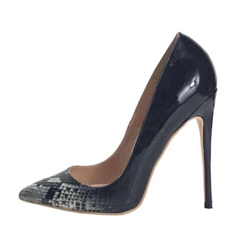 VCshoes PU Leather Ladies Shoes Shallow Ponited Toe High Heels 12 Cm Pumps Dress Women Shoes QP034