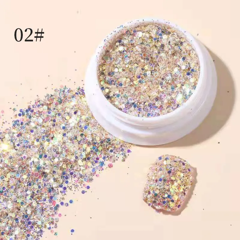 Iridescent 3D Ultrathin Sequins Nail Glitter Flakes Slices Purple White Sparkly DIY Tips Dazzling Paillette Nail Art Decorations