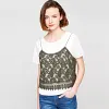 Vero Moda Brand 2018 NEW cotton lace sun-top loose O-Neck OL-style pullover women shirt |317341513
