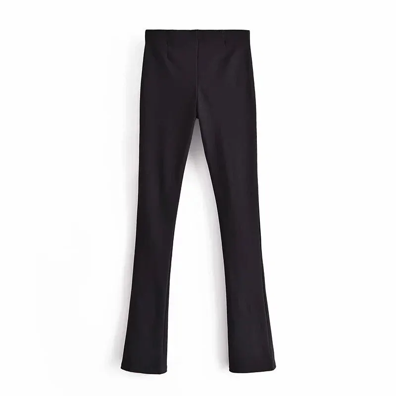 Za Women's Pants Pencil Pant Bodycon Trousers Black High Waist Female Slim Zipped Casual Pant Skinny Elastic Waist Long Pant trf