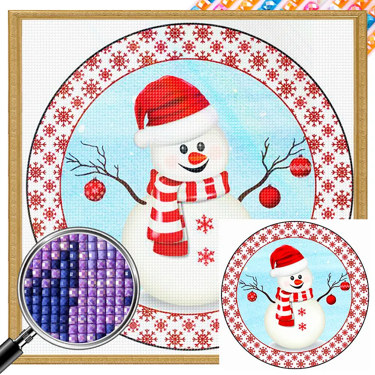 Christmas Snowman 30*30CM(Canvas) AB Square Drill Diamond Painting gbfke