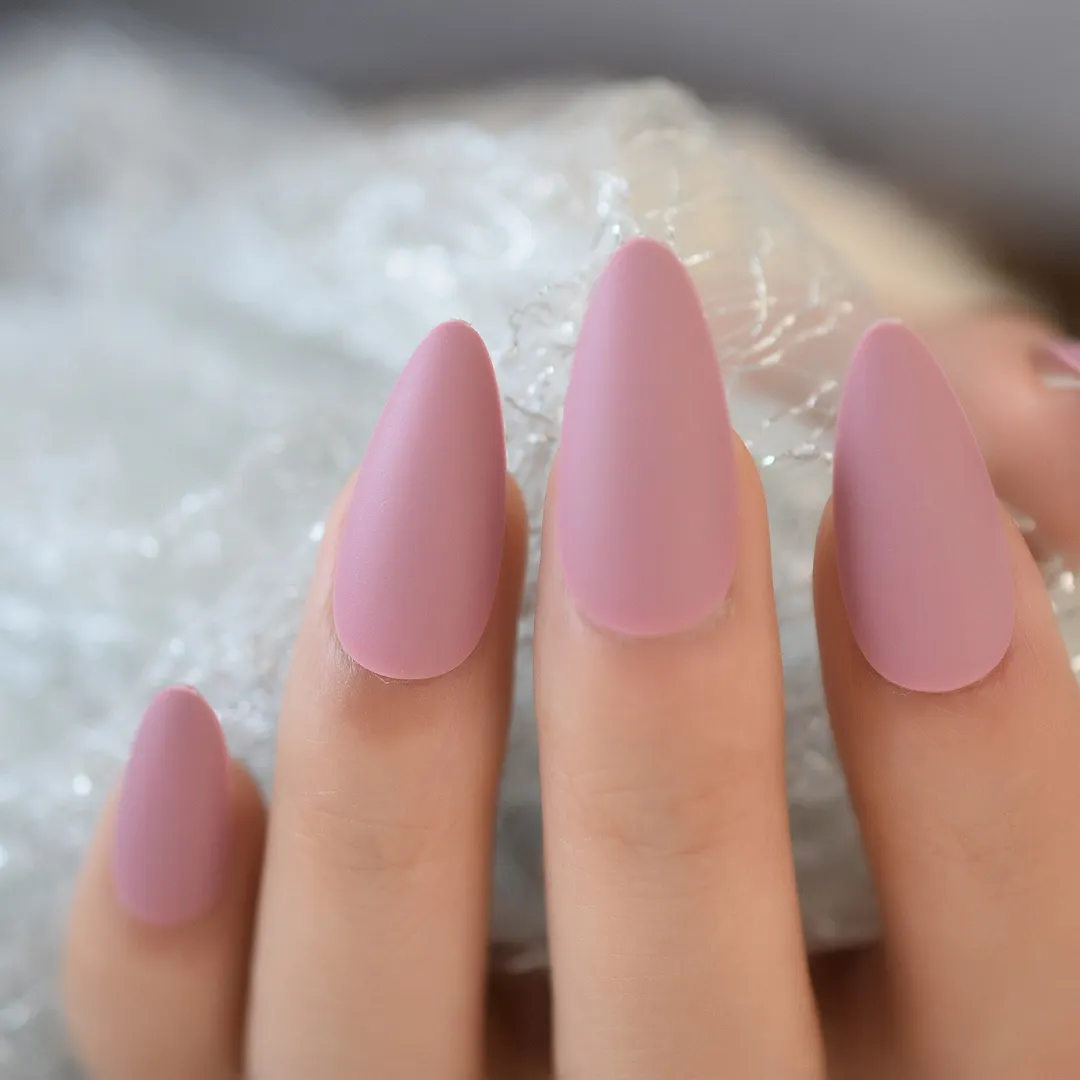 Nail Art Salon Oval Acrylic French Nail Kit Real Medium Length Grace Oval Fake Nails French 24 Tips-Nail Inspo