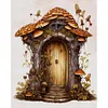 >SALE<Full Embroidery Cotton Thread 11CT Print Floral Mushroom Hut Cross Stitch50x60cm