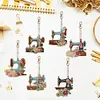 6pcs DIY Diamond Special Shaped Sewing Machine Keychain Kits