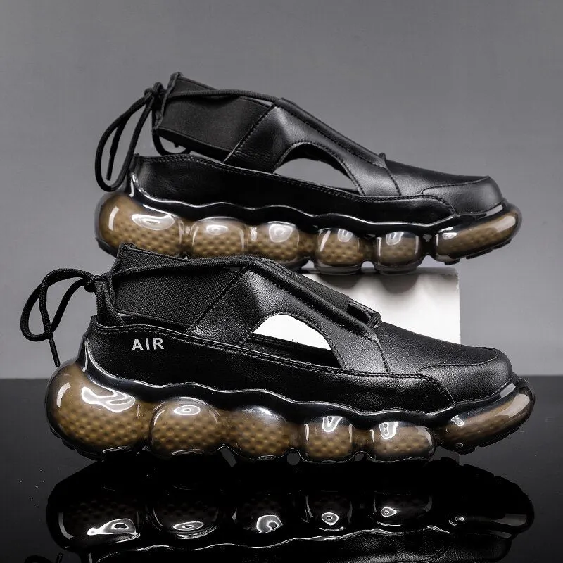 Fashion Men's Sandals Summer Soft Sandals High Quality Microfiber Leather Sandals Outdoor Antiskid Damping Men Roman Sandals