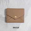 Short wallet made of top-grain cowhide, multi-functional color-blocked wallet, document holder, and card holder