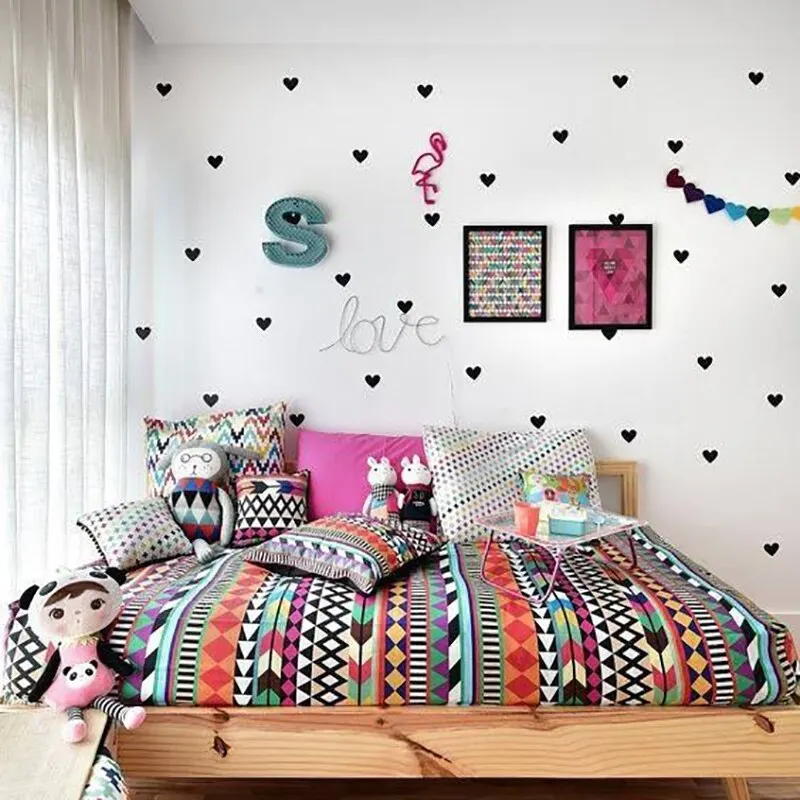 Heart Baby Room Decorative Stickers Girl Bedroom Wall Decal Stickers Children Wall Stickers Room Decoration Nursery Home Decor