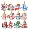 (US Local)12Pcs Xmas Theme  DIY Diamond Christmas Tree Pendant Wall Door Decoration