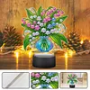 Acrylic Double Sided Butterfly Vase Diamond Painting LED Night Light Kit