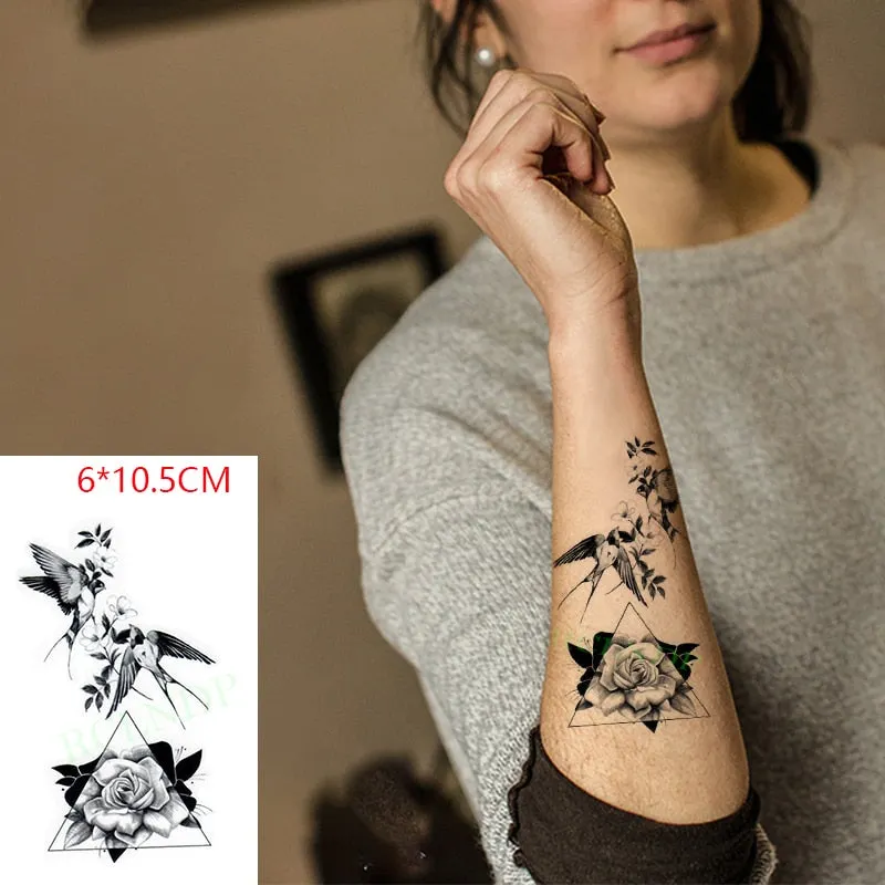Waterproof Temporary Tattoo Sticker Swallow fly bird Flash Tatoo Fake Tatto arm leg Wrist Foot hand For Girl Men Women kids