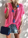 Loose Solid Color Short Sleeves T-Shirts Tops