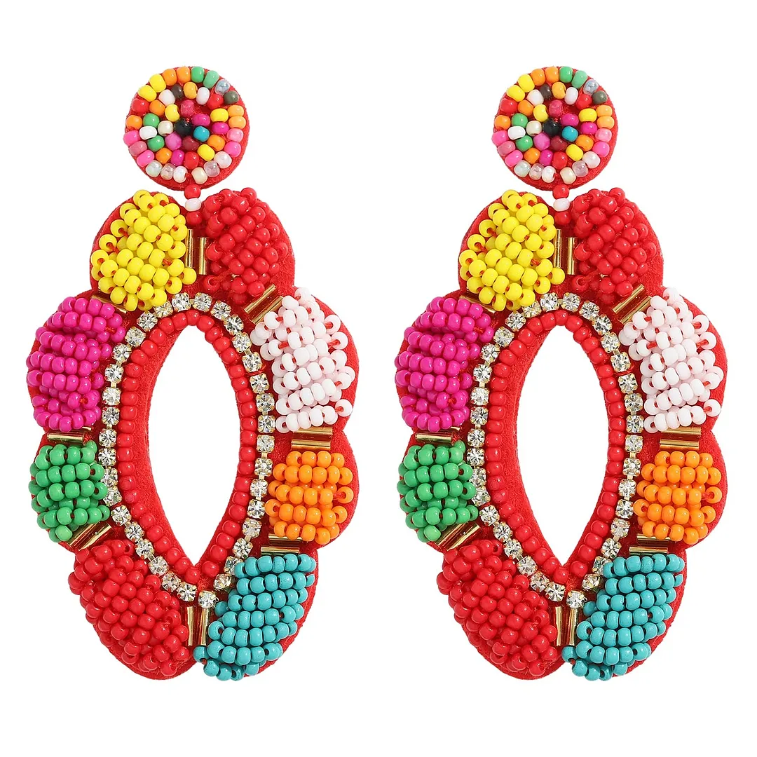 Dvacaman Bohemian Cute Fashion Animal Parrot Bird Drop Earrings Women Shiny Rhinestone Fringed Statement Tassel Earrings Jewelry