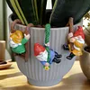 3 Pcs Climbing Funny Gnome Garden Statue Art Resin Dwarf Sculpture Home Decor